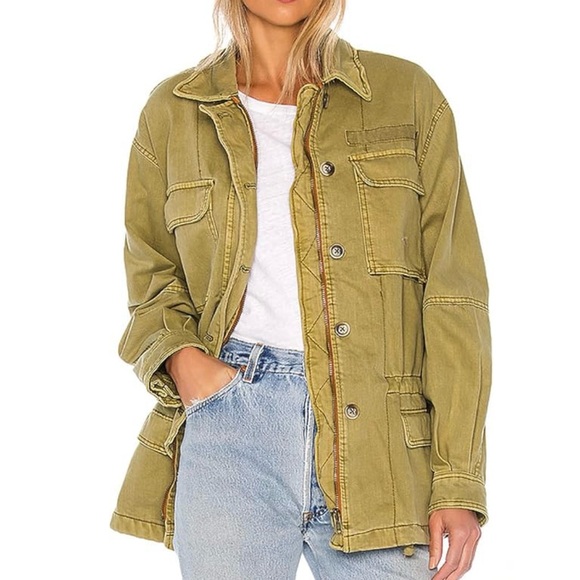 FREE PEOPLE Seize The Day Jacket Olive Oversized Utility Jacket Size S - Picture 4 of 16